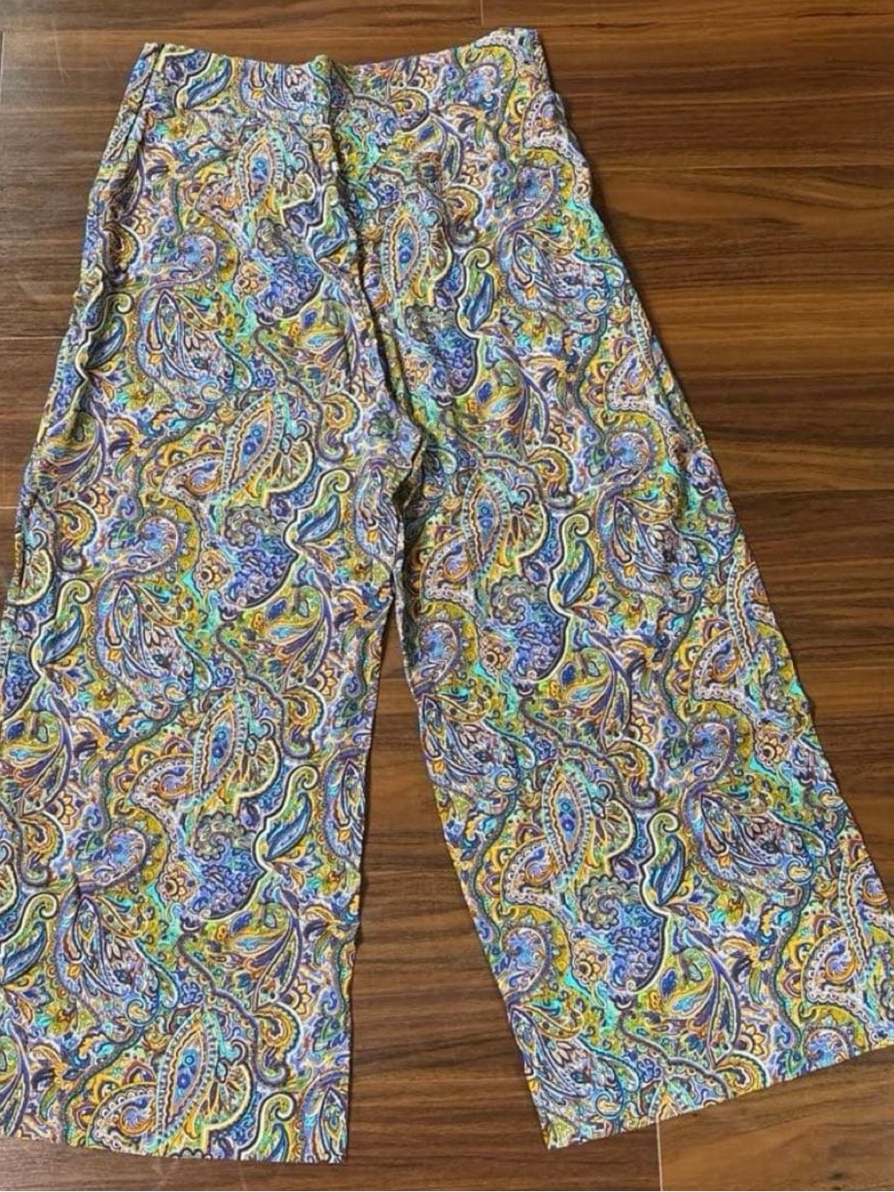 Zara Paisley Wide-Leg Pants in Multicolor
